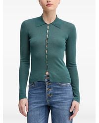 Sisley - Scalloped-Edge Button-Up Cardigan - Lyst