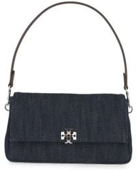 Tory Burch - Small Charlie Logo-Plaque Shoulder Bag - Lyst