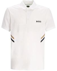 BOSS - Stripe-Detail Polo Shirt - Lyst