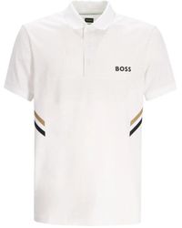 BOSS - Polo Con Dettaglio A Righe - Lyst
