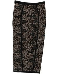 Elisabetta Franchi - Lace-Pattern Logo-Detail Midi Skirt - Lyst