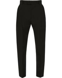 McQueen - Tailored Satin-Panel Trousers - Lyst
