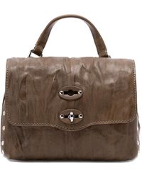 Zanellato - Leren Tas Met Handvat En Studs - Lyst