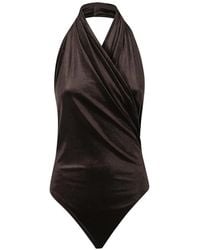 ANDAMANE - Vina Halterneck Draped Bodysuit - Lyst