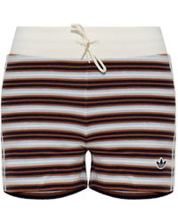 adidas - Striped Logo-Patch Mini Shorts - Lyst