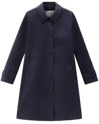Woolrich - Single-Breasted Cotton Coat - Lyst