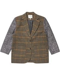 Munthe - Check-Pattern Sequin-Embellished Jacket - Lyst