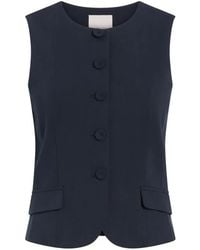Cinq À Sept - Winora Button-Front Sleeveless Vest - Lyst