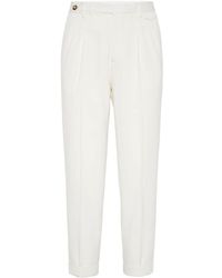 Brunello Cucinelli - High-waist Tapered Trousers - Lyst