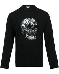 McQueen - Skull Floral-Print Long-Sleeve T-Shirt - Lyst