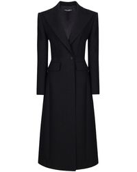 Dolce & Gabbana - Cappotto lungo monopetto in cady di lana - Lyst