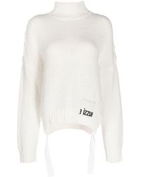 Izzue - Lace-up Detail Cotton Jumper - Lyst