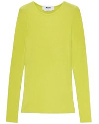 MSGM - Top Con Cuello Redondo - Lyst
