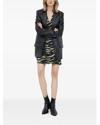 DKNY - Zebra-Print Wrap Mini Dress - Lyst