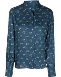 Maison Kitsuné - Floral-Print Long-Sleeve Shirt - Lyst