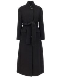 Marella - Belted Single-Breasted Coat - Lyst