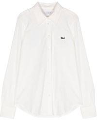Lacoste - Camisa de piqué con parche del logo - Lyst
