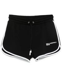 KARL LAGERFELD - Logo-Print Track Shorts - Lyst