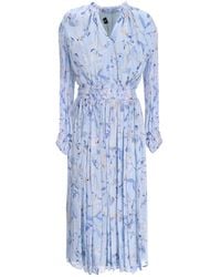 BOSS - Vestido midi con estampado floral - Lyst
