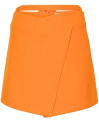 Patou - Crepe Wrap Mini Skirt - Lyst