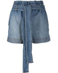 Stella McCartney - Tie-Waist Denim Shorts - Lyst