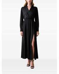 Fracomina - Wrap-Style Side-Slit Maxi Dress - Lyst