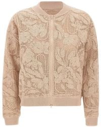 Kangra - Floral Embroidery Zip Bomber Jacket - Lyst