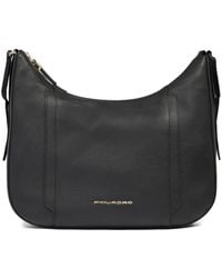 Piquadro - Logo-Lettering Leather Crossbody Bag - Lyst