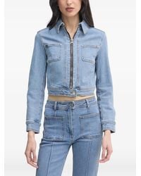 Benetton - Zip-Up Denim Jacket - Lyst