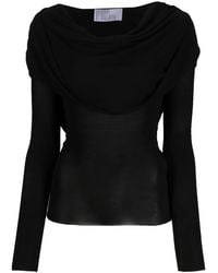 GIUSEPPE DI MORABITO - Draped-Detailing Long-Sleeve T-Shirt - Lyst