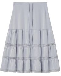 B+ AB - Lace-Trim Tiered Midi Skirt - Lyst