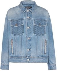 Balmain - Monogram Denim Jacket - Lyst