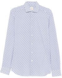Xacus - Geometric-Print Long-Sleeve Shirt - Lyst