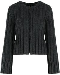 KHAITE - Janis Ribbed-Knit Cardigan - Lyst