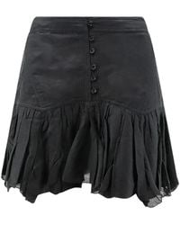 Isabel Marant - Daneen Button-Down Ruffled Mini Skirt - Lyst