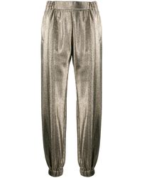 Saint Laurent - Metallic-Effect Tapered Trousers - Lyst