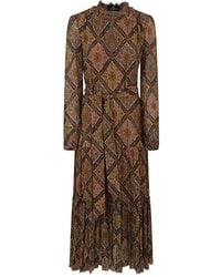 Etro - Gerüschtes Kleid mit Blumen-Print - Lyst