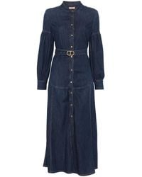 Twinset - Vestido Vaquero Largo Con Cinturón - Lyst