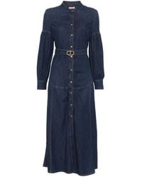 Twinset - Vestido vaquero largo con cinturón - Lyst