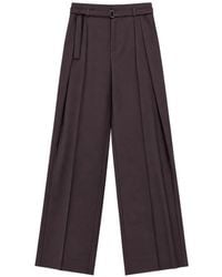 SOLOTRE - Belted Pleated Trousers - Lyst