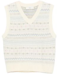 DUNST - Fair Isle V-Neck Sweater Vest - Lyst
