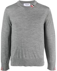 Thom Browne - Logo-Patch Wool Sweatshirt - Lyst