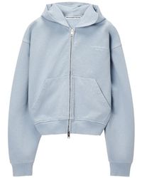 Alexander Wang - Crystal-Embellished Zip-Up Hoodie - Lyst