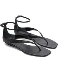 Loulou de Saison - Niham Textured Ankle-Strap Sandals - Lyst