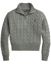 Polo Ralph Lauren - Cable-Knit Quarter-Zip Sweater - Lyst