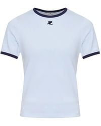 Courreges - Logo-Patch Ringer T-Shirt - Lyst
