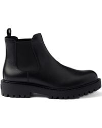 Prada - Elastic-Gusset Leather Boots - Lyst