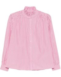 MAISON 123 - Striped Ruffled-Collar Blouse - Lyst