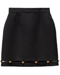 Versace - Grain De Poudre Wool Mini-Skirt - Lyst