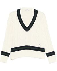 Sporty & Rich - V-Neck Striped Knitwear - Lyst